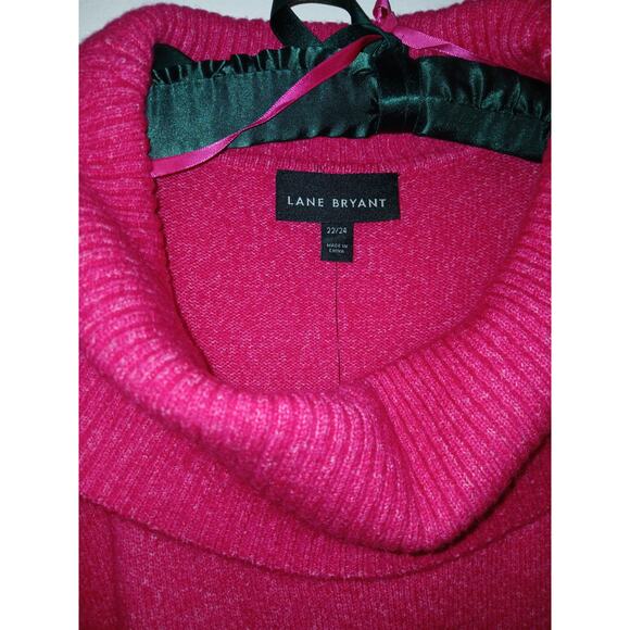 New Lane Bryant Raspberry Dark Pink Cowl Neck Tunic Winter Sweater 22/24 2X NWT - Picture 5 of 5